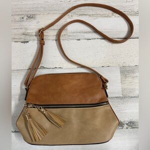 Boutique Parisian Minimalist Camel Brown‎ Crossbody Purse
